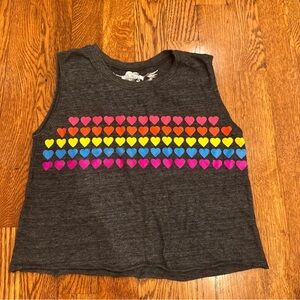 So Nikki Kids Tank Top with Colorful Heart Pattern